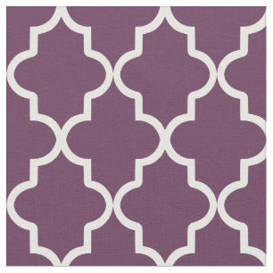 Eggplant Purple Moroccan Quatrefoil Fabric