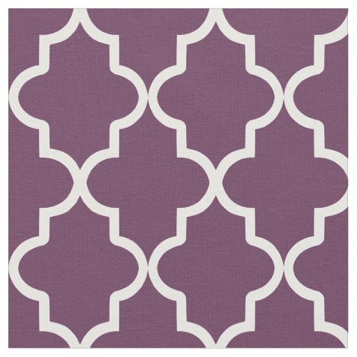 Eggplant Purple Moroccan Quatrefoil Fabric