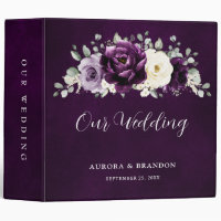Eggplant Purple Plum Ivory White Floral Wedding 3 