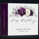 Eggplant Purple Plum Ivory White Floral Wedding 3 Ring Binder<br><div class="desc">Elegant floral midsummer wedding photo album binder features a bouquet of watercolor roses peonies in shades of purple plum, champagne ivory floral and sage , lush green botanical eucalyptus leaves. Please find more matching designs and variations from my "blissweddingpaperie" store. And feel free to contact me for further customization or...</div>