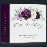 Eggplant Purple Plum Ivory White Floral Wedding 3 Ring Binder<br><div class="desc">Elegant floral midsummer wedding photo album binder features a bouquet of watercolor roses peonies in shades of purple plum, champagne ivory floral and sage , lush green botanical eucalyptus leaves. Please find more matching designs and variations from my "blissweddingpaperie" store. And feel free to contact me for further customization or...</div>