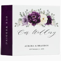 Eggplant Purple Plum Ivory White Floral Wedding