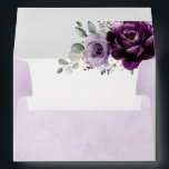 Eggplant Purple Plum Ivory White Floral Wedding Envelope<br><div class="desc">Elegant floral midsummer wedding invitation envelope features a bouquet of watercolor roses peonies in shades of purple plum, champagne ivory floral and sage , lush green botanical eucalyptus leaves. Please find more matching designs and variations from my "blissweddingpaperie" store. And feel free to contact me for further customization or matching...</div>