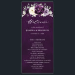 Eggplant Purple Plum Ivory White Floral Wedding Pr Program<br><div class="desc">Elegant floral midsummer wedding program features a bouquet of watercolor roses peonies in shades of purple plum, champagne ivory floral and sage , lush green botanical eucalyptus leaves. Please find more matching designs and variations from my "blissweddingpaperie" store. And feel free to contact me for further customization or matching items....</div>