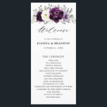 Eggplant Purple Plum Ivory White Floral Wedding Program<br><div class="desc">Elegant floral midsummer wedding program features a bouquet of watercolor roses peonies in shades of purple plum, champagne ivory floral and sage , lush green botanical eucalyptus leaves. Please find more matching designs and variations from my "blissweddingpaperie" store. And feel free to contact me for further customization or matching items....</div>
