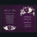 Eggplant Purple Plum Ivory White Wedding Program<br><div class="desc">Elegant floral midsummer wedding program features a bouquet of watercolor roses peonies in shades of purple plum, champagne ivory floral and sage , lush green botanical eucalyptus leaves. Please find more matching designs and variations from my "blissweddingpaperie" store. And feel free to contact me for further customization or matching items....</div>