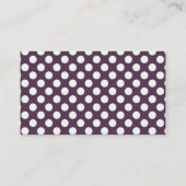 Eggplant Purple Polka Dots; Chalkboard Business Card (Back)