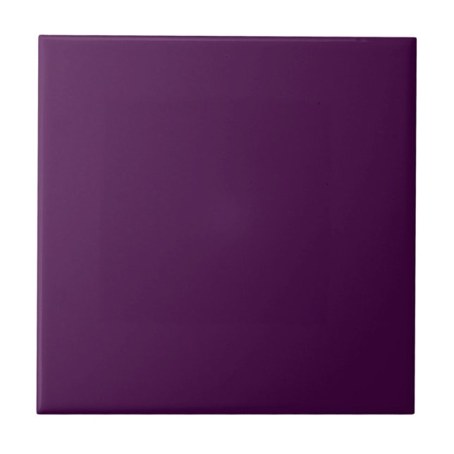 Eggplant Purple Solid Color Ceramic Tile (Front)