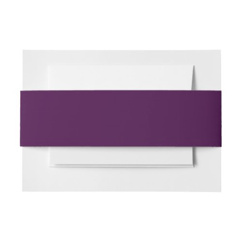 Eggplant Purple Solid Color Invitation Belly Band