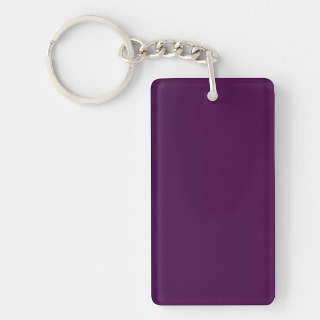 Eggplant Purple Solid Color Keychain (Front)