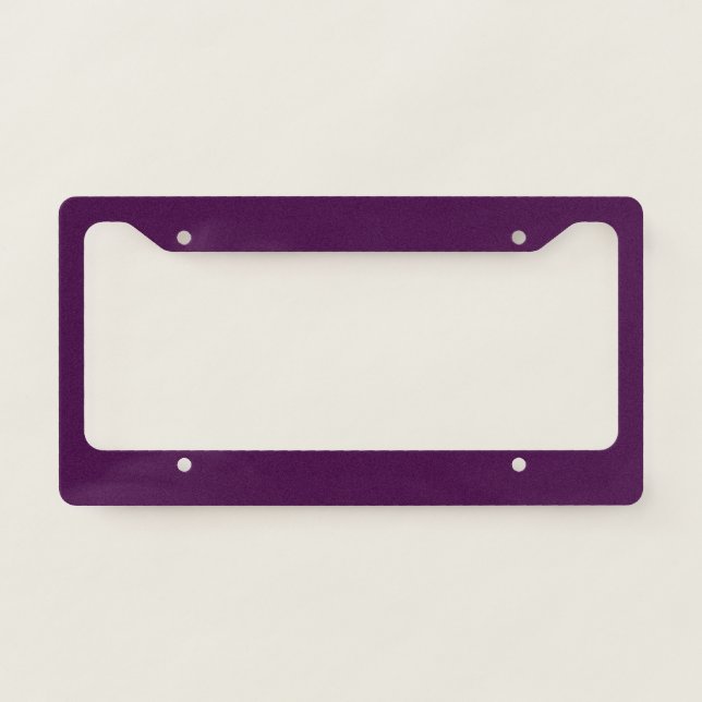 Eggplant Purple Solid Color License Plate Frame (Front)