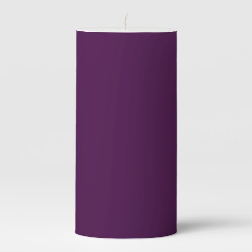 Eggplant Purple Solid Color Pillar Candle