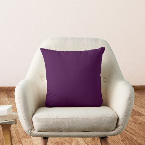 Eggplant Purple Solid Color Throw Pillow
