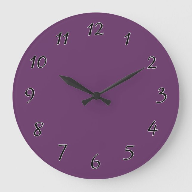 Eggplant purple template to personalize Customize Large Clock (Front)