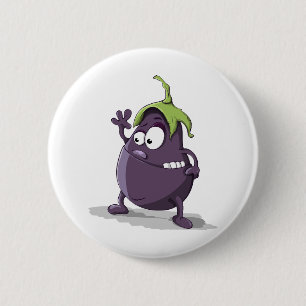 Eggplant purple vegetable eyes button