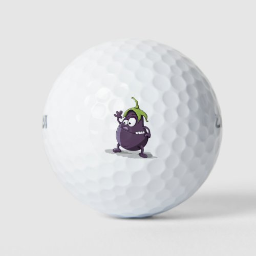 Eggplant purple vegetable eyes golf balls