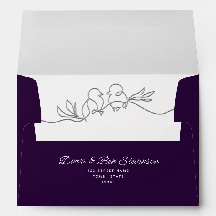 Eggplant Purple Wedding Envelope Zazzle