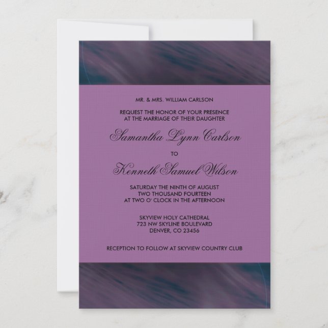 Eggplant Purple Wedding Invitation (Front)