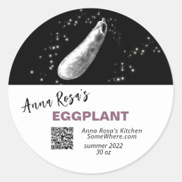 *~*  EGGPLANT QR AP30  DEHYDRATED CANNING FREEZE CLASSIC ROUND STICKER