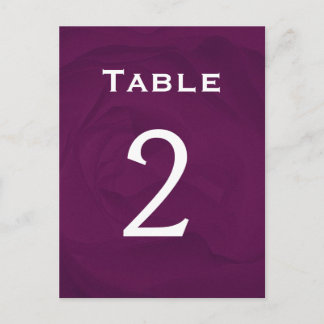Eggplant Rose Table Number Part of Set of 12