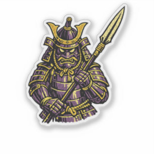 Eggplant Samurai — Funny Vegetable Warrior Full Sticker