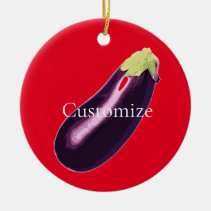 Eggplant Thunder_Cove Ceramic Ornament