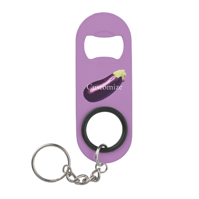 Eggplant Thunder_Cove  Keychain Bottle Opener (Front)