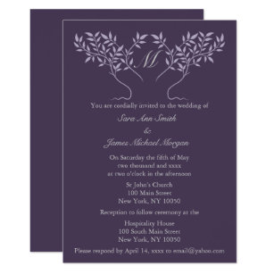 Eggplant Wedding Invitations Announcements Zazzle Eggplant Tree Of Life Wedding Invitation