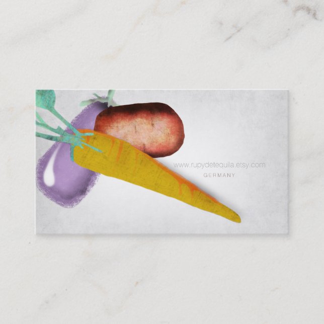 Eggplant Watercolor Business Cards (Front)