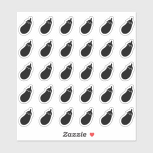 Eggplant Wedding Place Card Food Meal Menu Choice Sticker