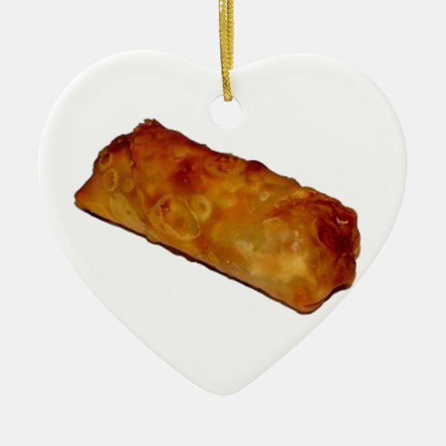 Eggroll Ceramic Ornament (Front)