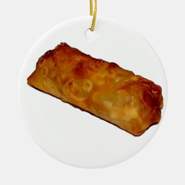 Eggroll Ceramic Ornament (Front)