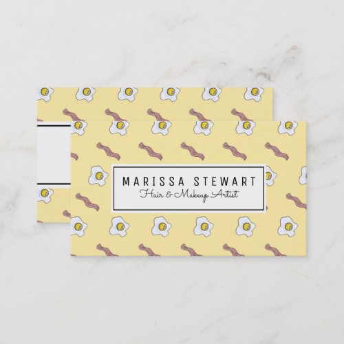 Eggs and Bacon Breakfast Foodie Funny Pattern Business Card