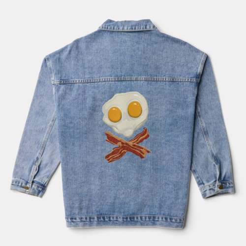 Eggs and Bacon Skull and Crossbones  Denim Jacket