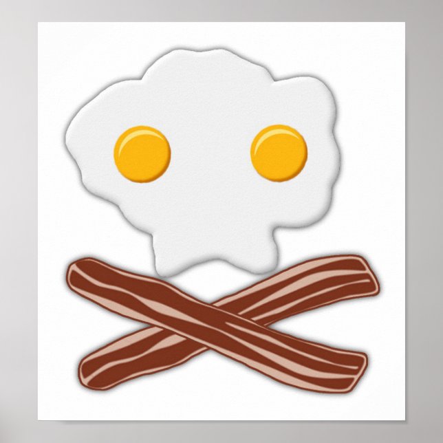 Eggs and Bacon Skull Funny Poster (Front)