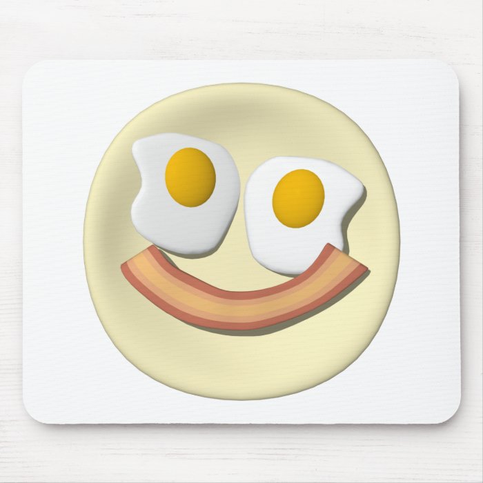 Eggs and bacon smiley face . mouse mats