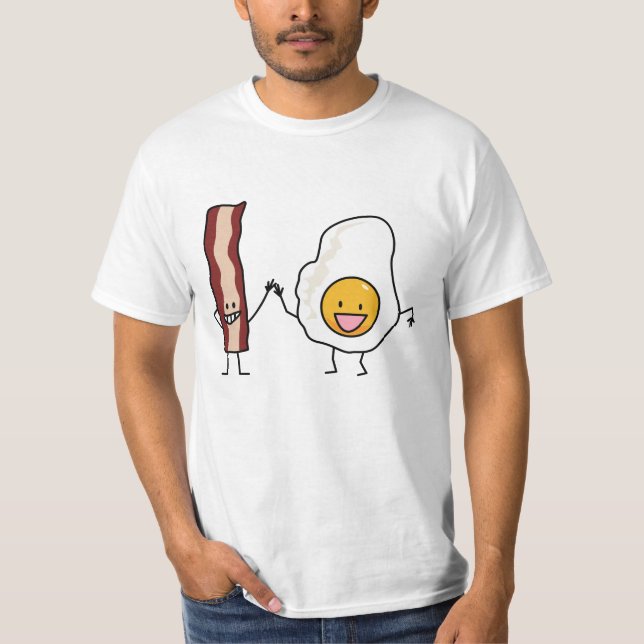 Eggs and Bacon Strips Combo Egg Breakfast T-Shirt (Front)