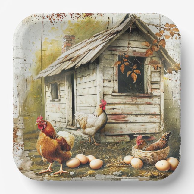 Eggs and Hens Party Paper Plate (Front)