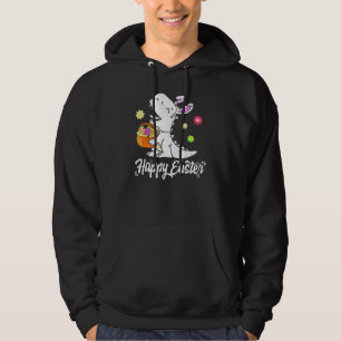 Eggs Basket Bunny Rex Dinosaur Happy Easter Day Gr Hoodie