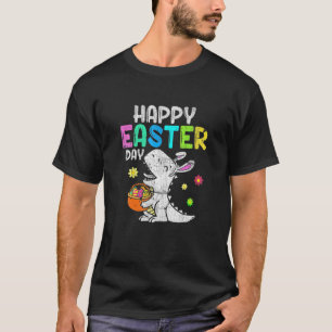 Eggs Basket Bunny T Rex Dinosaur Happy Easter Day T-Shirt