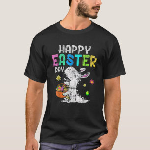Eggs Basket Bunny T Rex Dinosaur Happy Easter Day T-Shirt