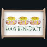 Eggs Benedict Breakfast Brunch Housewarming Gift Serving Tray<br><div class="desc">Design features an original marker illustration of delicious eggs benedict, with ham, poached egg, hollandaise sauce, and chives. A diner breakfast food classic, ideal for your favorite chef or foodie! Don't see what you're looking for? Need help with customization? Click "contact this designer" to have something created just for you!...</div>