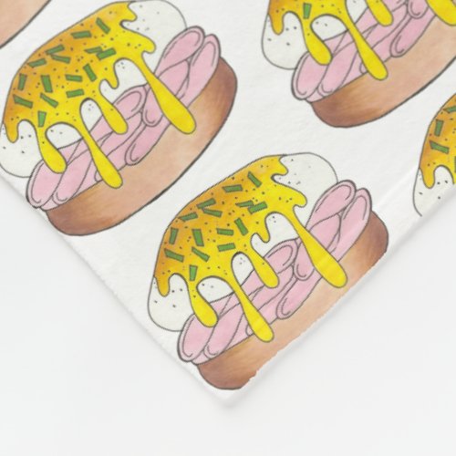 Eggs Benedict Breakfast Diner Food Foodie Ham Fleece Blanket