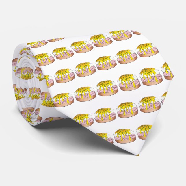 Eggs Benedict Breakfast Diner Food Foodie Ham Neck Tie (Rolled)