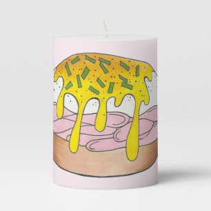 Eggs Benedict Breakfast Diner Food Foodie Ham Pillar Candle
