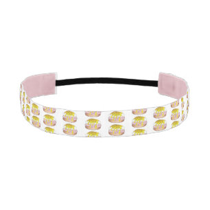 Eggs Benedict Breakfast Diner Food Foodie Ham Pink Athletic Headband