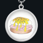 Eggs Benedict Breakfast Diner Food Foodie Ham Pink Silver Plated Necklace<br><div class="desc">Design features an original marker illustration of delicious eggs benedict, with ham, poached egg, hollandaise sauce, and chives. A diner breakfast food classic, ideal for your favorite chef or foodie! Don't see what you're looking for? Need help with customization? Click "contact this designer" to have something created just for you!...</div>