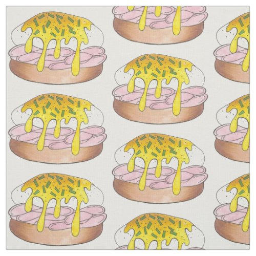 Eggs Benedict Diner Breakfast Food Brunch Cuisine Fabric