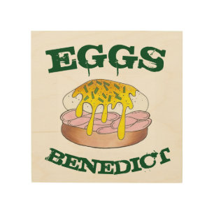 Eggs Benedict Diner Breakfast Food Kitchen Diner Wood Wall Art
