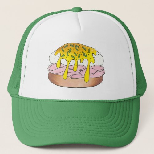 Eggs Benedict Food Foodie Cook Chef Ham Breakfast Trucker Hat